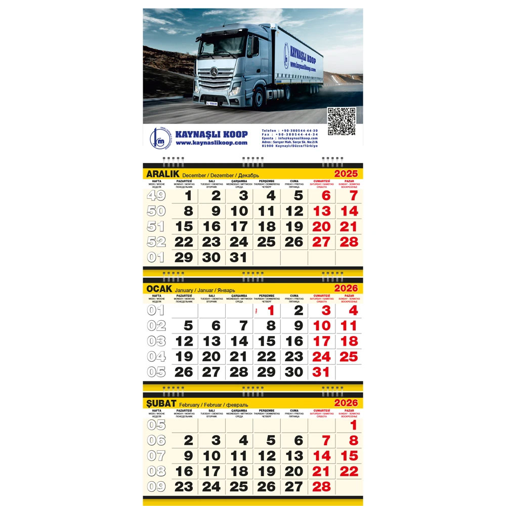 Karaisalı Büyük Boy Gemici Takvim - GG1M | Hep Lazer Kırklareli Promosyon