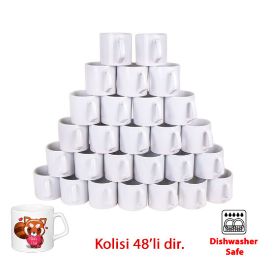 Kınık Afilli Beyaz Porselen Kupa Bardak - Koli - VIRO | Hep Lazer Kırklareli Promosyon