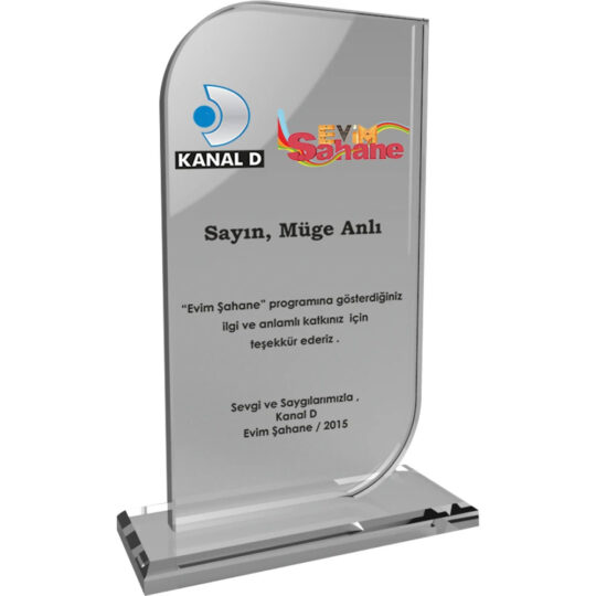 Kestel Kristal Plaket - 3HUY | Hep Lazer Kırklareli Promosyon