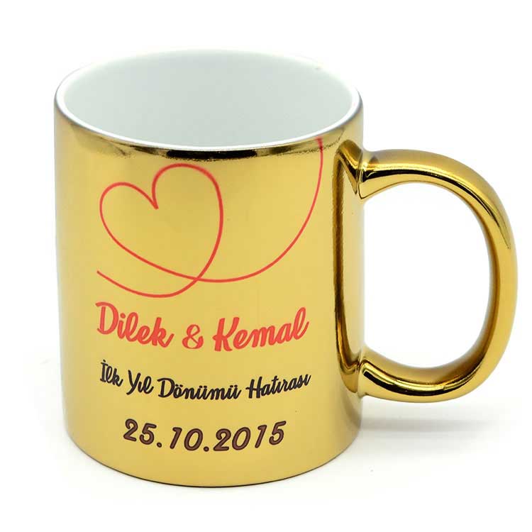 Polatlı Süblimasyon Aynalı Gold - Altın Metalik Kupa Bardak-Koli-36ad - JIE0 - Görsel 3