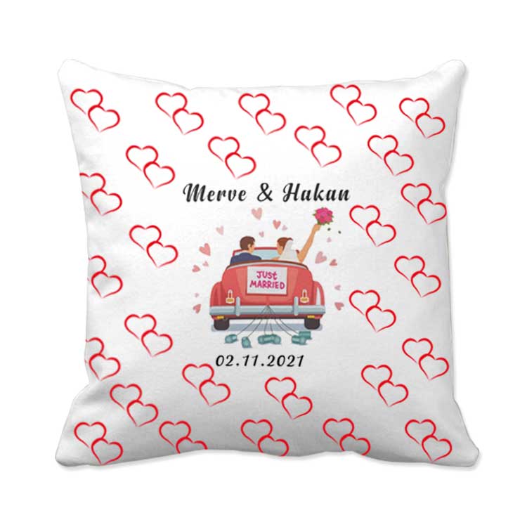 Güdül Çift Kalp Desen Sublimasyon Yastık Kılıfı 2ad - G3SM - Görsel 3