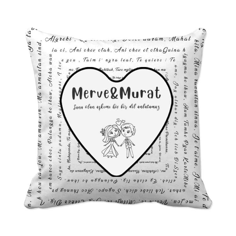 Harmancık Dil Seni Seviyorum Desen Sublimasyon Yastık Kılıfı - 40DP - Görsel 3