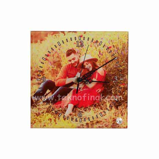 Çayırova Sublimasyon Masaüstü Kare Cam Saat Çerçeve - 4YTN - Görsel 3