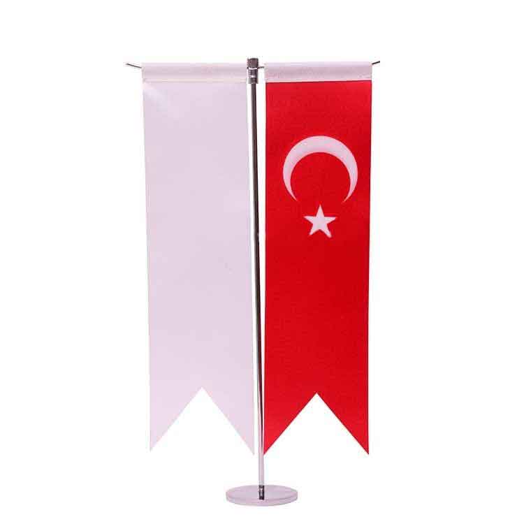 Seyhan Sublimasyon Kırlangıç Beyaz & Türk Saten Masa Bayrağı - 1WRE | Hep Lazer Kırklareli Promosyon