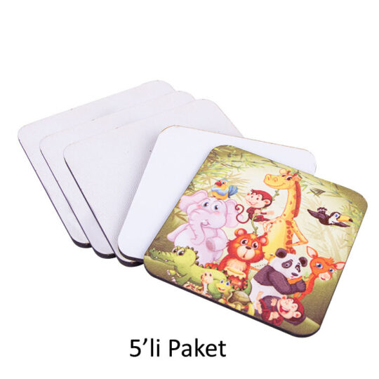Keçiören Süblimasyon Adf Kare Bardak Altlığı 9x9cm - 5'li Paket - MDBZ | Hep Lazer Kırklareli Promosyon