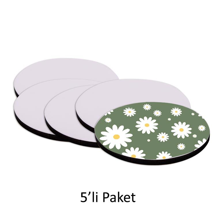 Karacabey Süblimasyon Adf Yuvarlak Bardak Altlığı 8cm - 5'li Paket - 6Q2G | Hep Lazer Kırklareli Promosyon