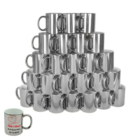 Erdek Süblimasyon Aynalı Silver - Gümüş Metalik Kupa Bardak - Koli - B59W | Hep Lazer Kırklareli Promosyon