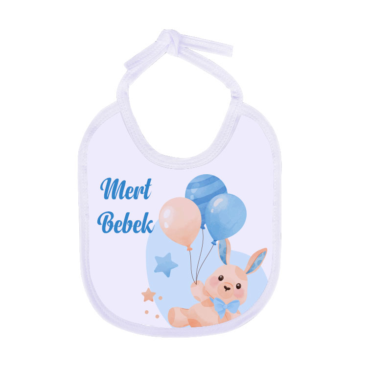 Alanya Süblimasyon Beyaz Biyeli Bebek Önlüğü 2ad - KTXT - Görsel 2