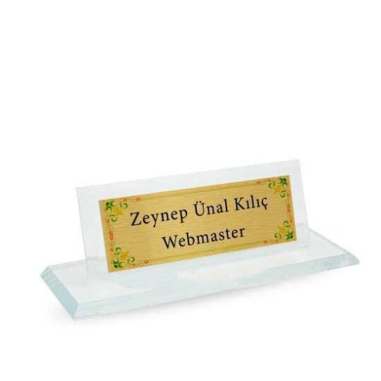 Gömeç Süblimasyon Kristal Cam Masa İsimliği - 1T4D | Hep Lazer Kırklareli Promosyon