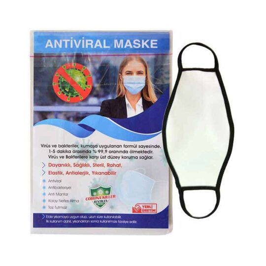 Manyas Sublimasyon Çocuk Siyah Biyeli Maske+Broşür+Poşet - PEMS | Hep Lazer Kırklareli Promosyon