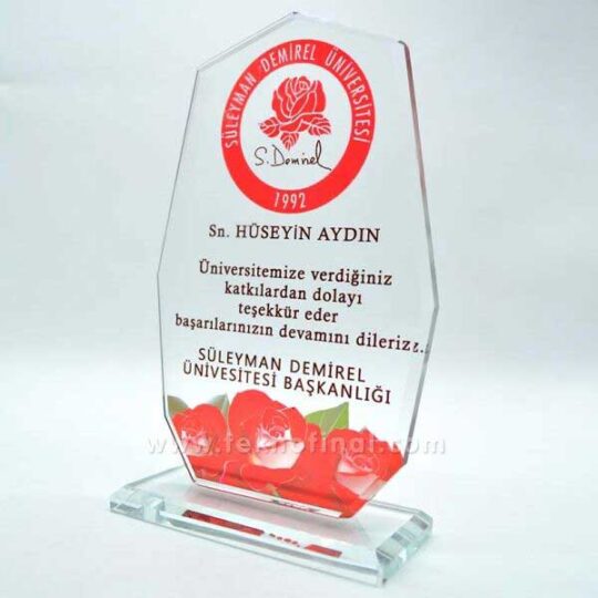 Çamlıdere Süblimasyon Dokuzgen Cam Kristal Plaket - LOBQ | Hep Lazer Kırklareli Promosyon