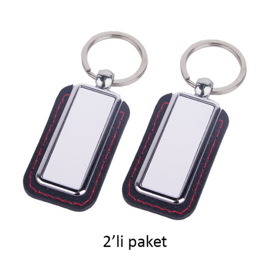 Sincan Süblimasyon Deri Dikdörtgen Tek Taraflı Anahtarlık - 2'li Paket - O8SE | Hep Lazer Kırklareli Promosyon