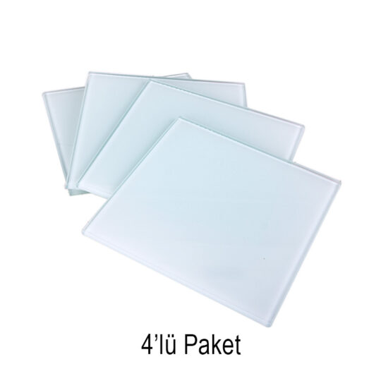 Havran Süblimasyon Kare Kristal Cam Bardak Altlığı - 4'lü Paket - MBH0 | Hep Lazer Kırklareli Promosyon