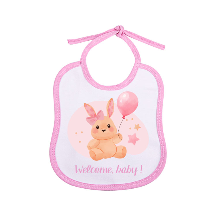 Dursunbey Süblimasyon Keten Pembe Bebek Önlüğü 2ad - O0KX - Görsel 2