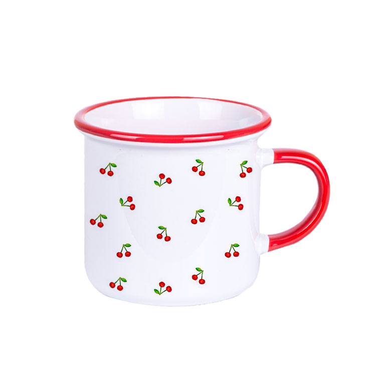 Karaisalı Süblimasyon Kulpu ve Ağız Çevresi Kırmızı Enamel Kupa - Koli-36ad - AREJ - Görsel 2