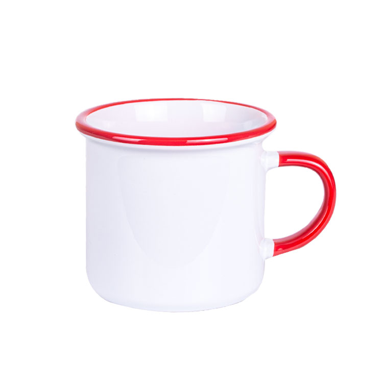 Karaisalı Süblimasyon Kulpu ve Ağız Çevresi Kırmızı Enamel Kupa - Koli-36ad - AREJ - Görsel 3