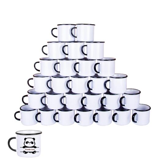 Sarıçam Süblimasyon Kulpu ve Ağız Çevresi Siyah Enamel Kupa - Koli-36ad - 1IDL | Hep Lazer Kırklareli Promosyon