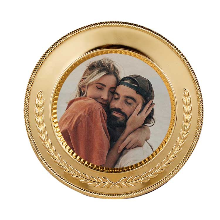 Gündoğmuş Süblimasyon Metal Gold Plaket Tabak - 25cm - 82O4 - Görsel 3