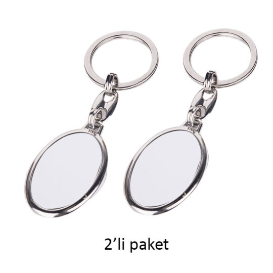 Tuzla Süblimasyon Oval Tek Taraflı Metal Anahtarlık - 2'li Paket - FLSJ | Hep Lazer Kırklareli Promosyon