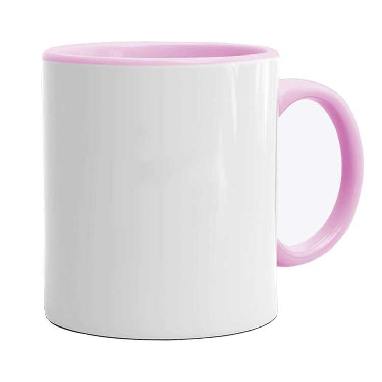 Nizip Süblimasyon Porselen İçi Ve Kulpu Pembe Kupa Bardak - NHSS - Görsel 4