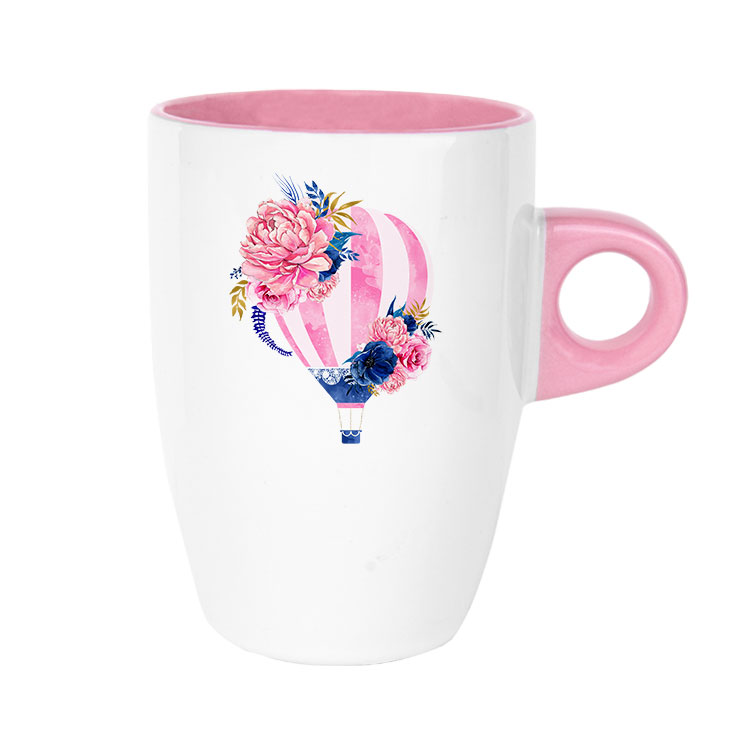 Kartepe Süblimasyon Porselen Pembe Latte Kupa Bardak - Kutulu - 6R1T - Görsel 2