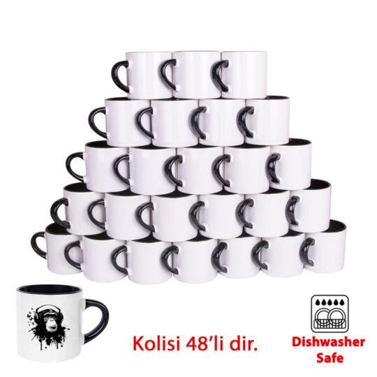 Bandırma Süblimasyon Porselen Siyah Nescafe Fincanı - 542V | Hep Lazer Kırklareli Promosyon