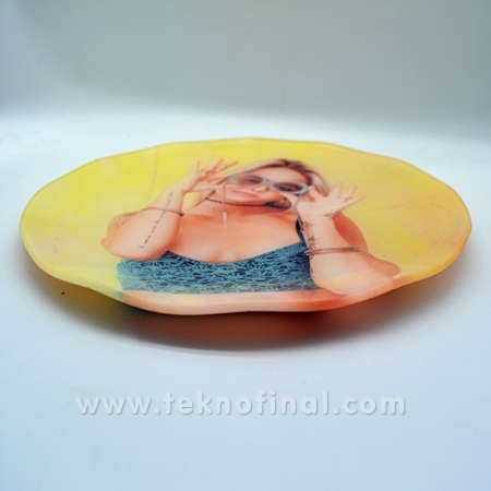 Güzelbahçe Sublimasyon Cam Yuvarlak Tabak Çerçeve - DQE0 - Görsel 4