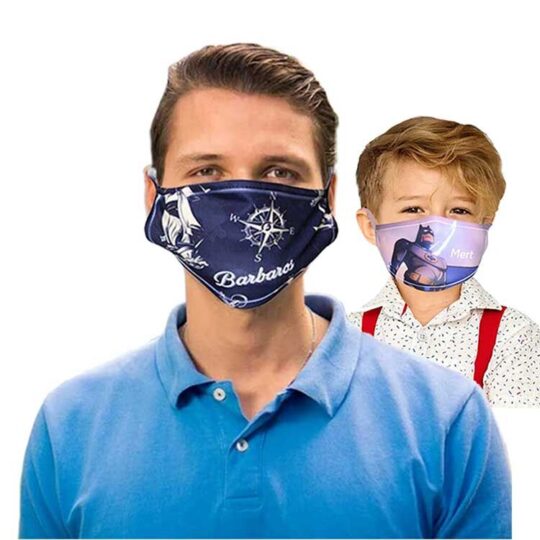 Başiskele Sublimasyon Beyaz Biyeli Yıkanabilir Maske - Çocuk ve Yetişkin - WBCT | Hep Lazer Kırklareli Promosyon