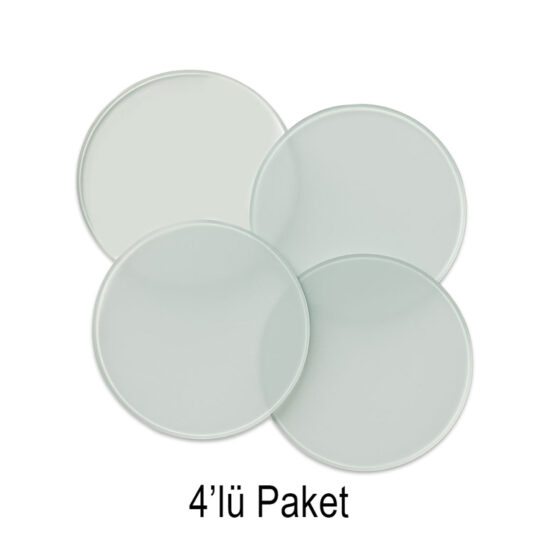 Malkara Süblimasyon Yuvarlak Kristal Cam Bardak Altlığı - 4'lü Paket - FCYX | Hep Lazer Kırklareli Promosyon